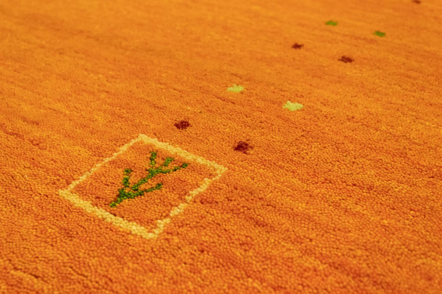 Tapis Gabbeh - Indus carré  - 200 x 200 cm - orange