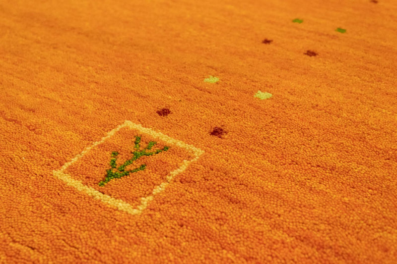 Tapis de couloir Tapis Gabbeh - Indus - 350 x 80 cm - orange