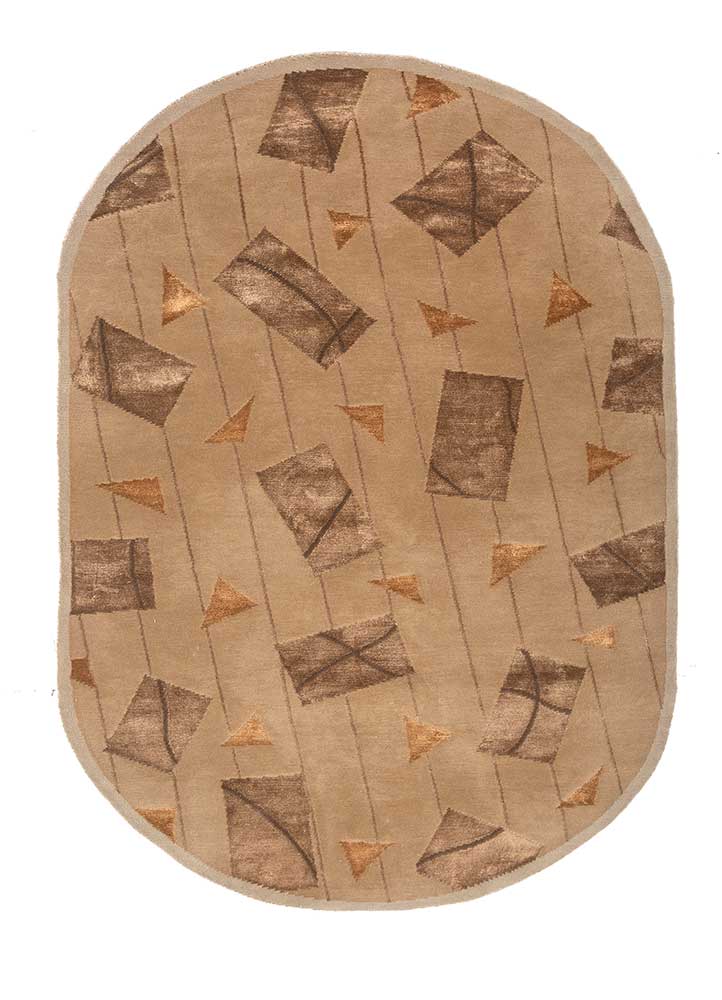 Tapis en laine ovale  - 240 x 150 cm - beige