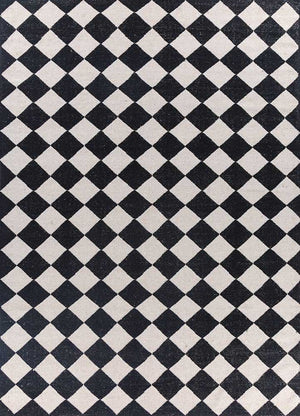 Tapis en laine - 280 x 182 cm - noir et blanc