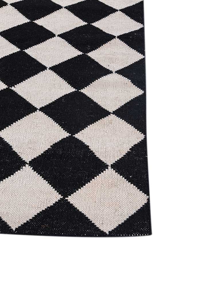 Tapis en laine - 280 x 182 cm - noir et blanc
