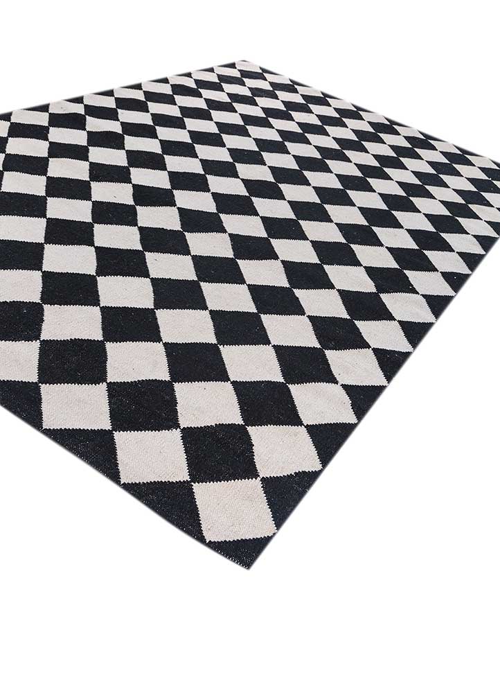 Tapis en laine - 280 x 182 cm - noir et blanc