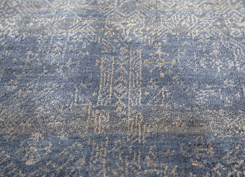 Tapis en laine - 150 x 90 cm - bleu foncé