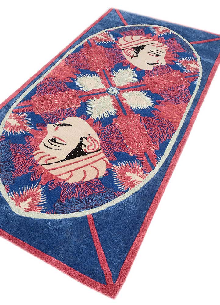 Tapis en laine - 240 x 120 cm - bleu