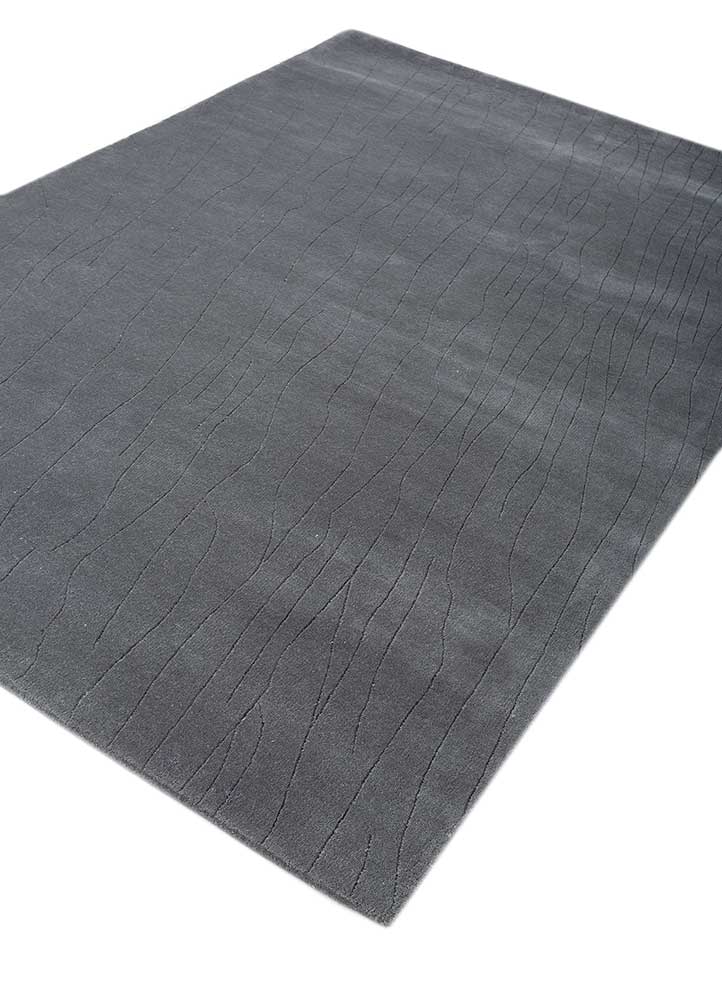 Tapis en laine - 233 x 165 cm - gris foncé