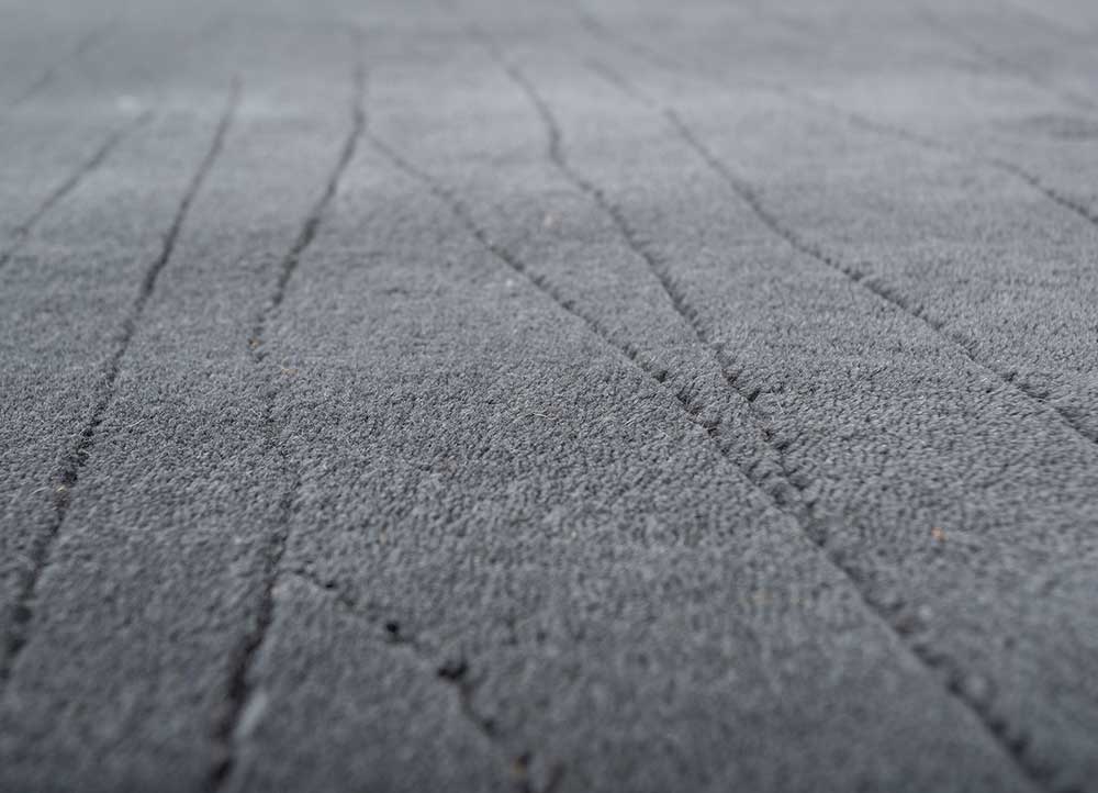 Tapis en laine - 233 x 165 cm - gris foncé