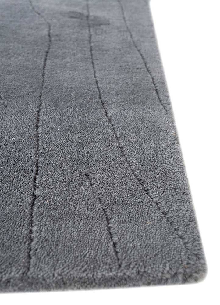 Tapis en laine - 233 x 165 cm - gris foncé