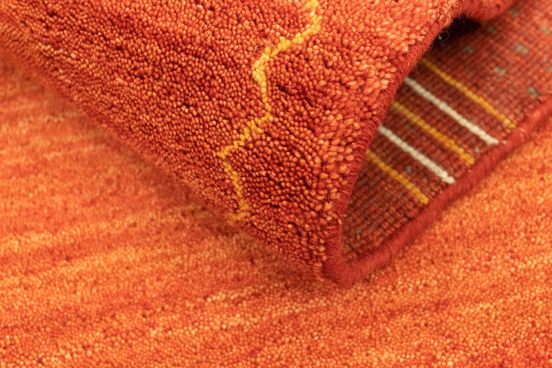 Tapis de couloir Tapis Gabbeh - Indus - 200 x 80 cm - rouge