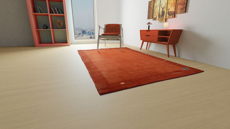 Tapis Gabbeh - Indus - 300 x 250 cm - rouge
