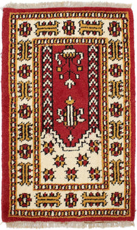 Tapis oriental - 90 x 60 cm - rouge