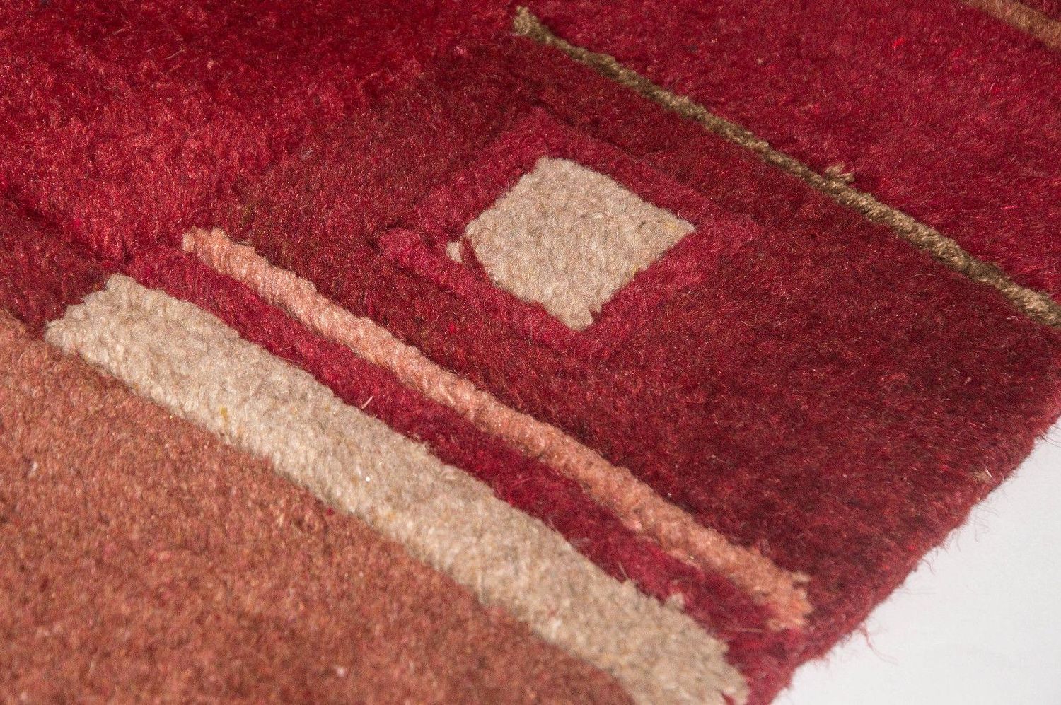Tapis Népalais - 140 x 70 cm - rouge