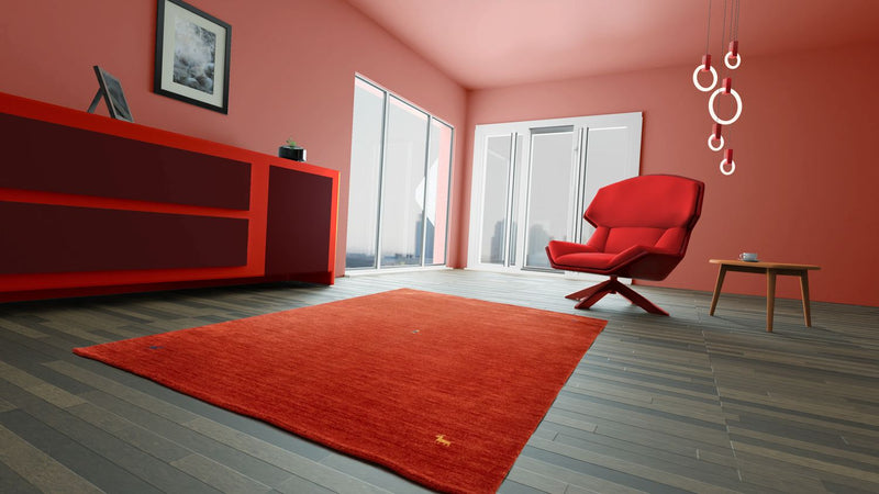 Tapis Gabbeh - Indus - 300 x 250 cm - rouge
