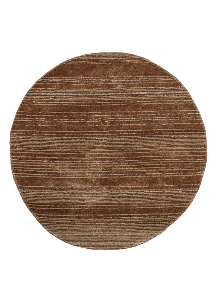 Tapis en laine ronde  - 120 x 120 cm - orange