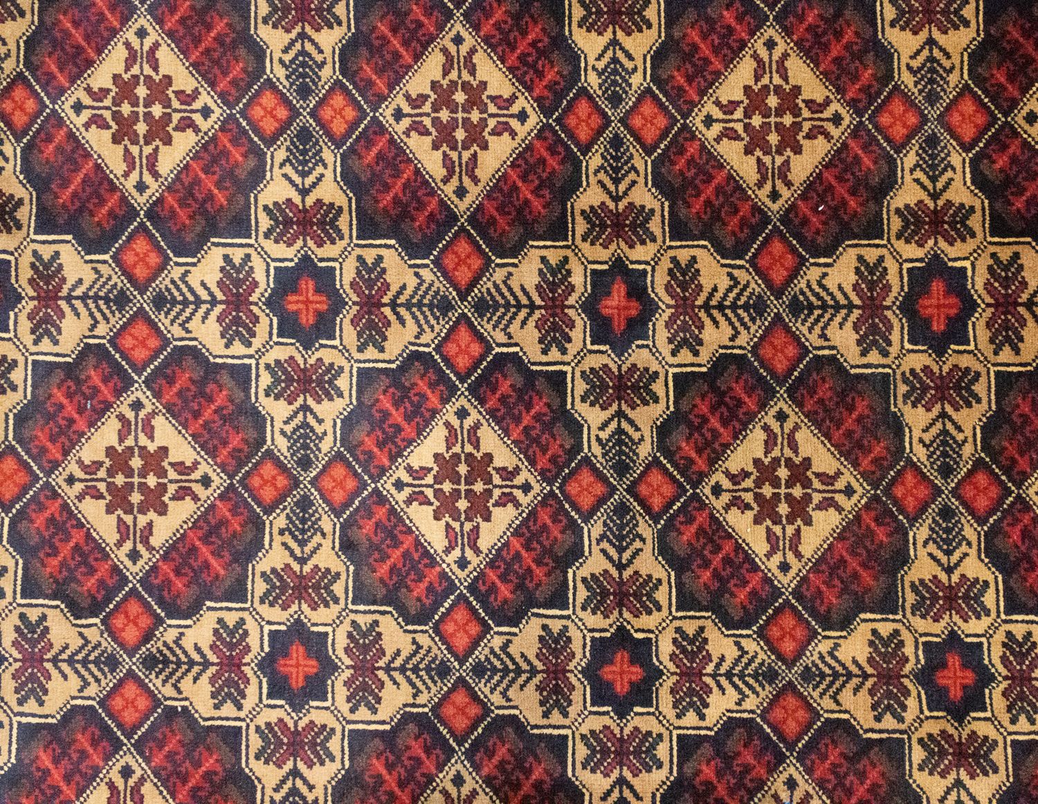 Tapis afghan - 283 x 199 cm - marron