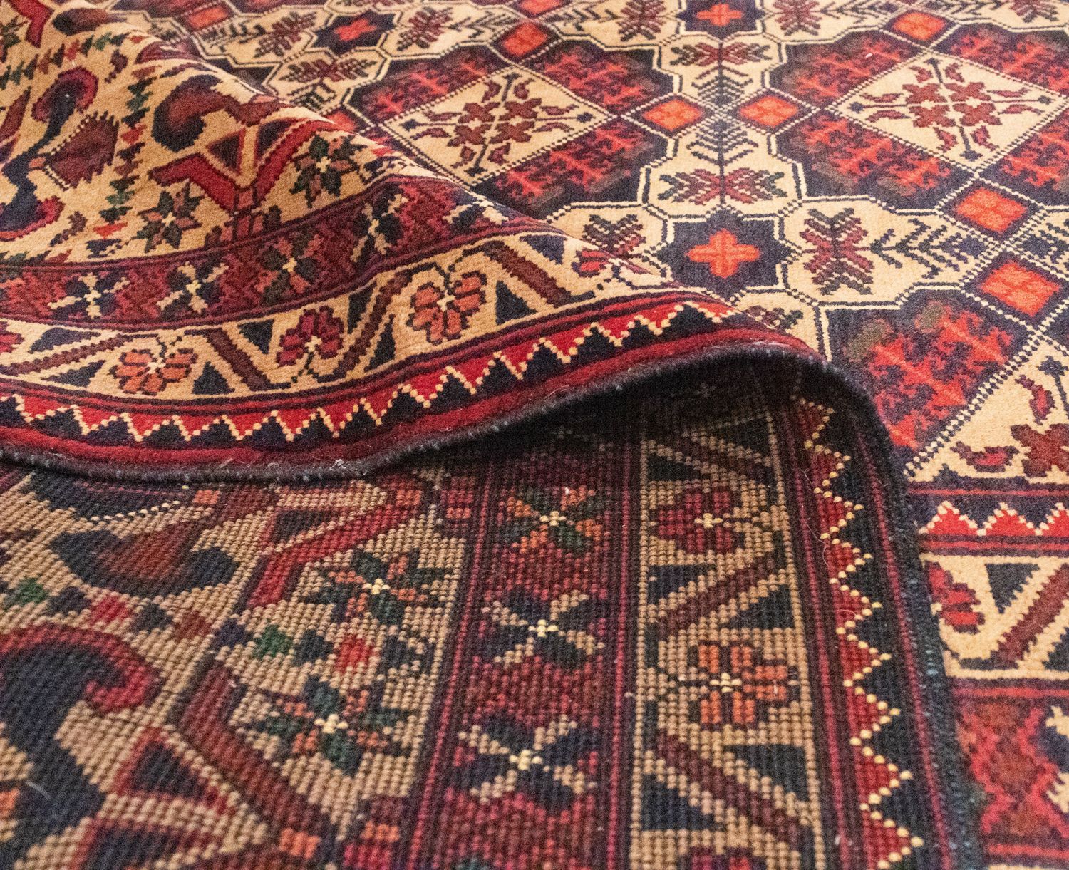 Tapis afghan - 283 x 199 cm - marron
