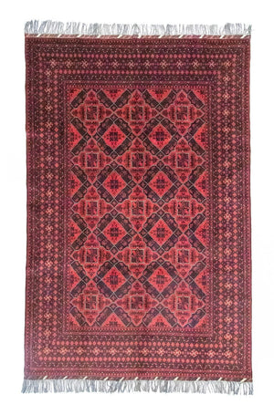 Tapis afghan - Kunduz - 286 x 199 cm - rouge