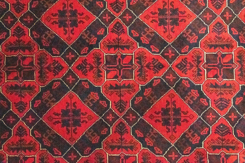 Tapis afghan - Kunduz - 286 x 199 cm - rouge