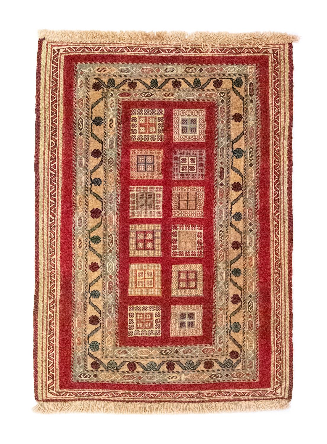 Tapis persan - Nomadic - 114 x 81 cm - rouge