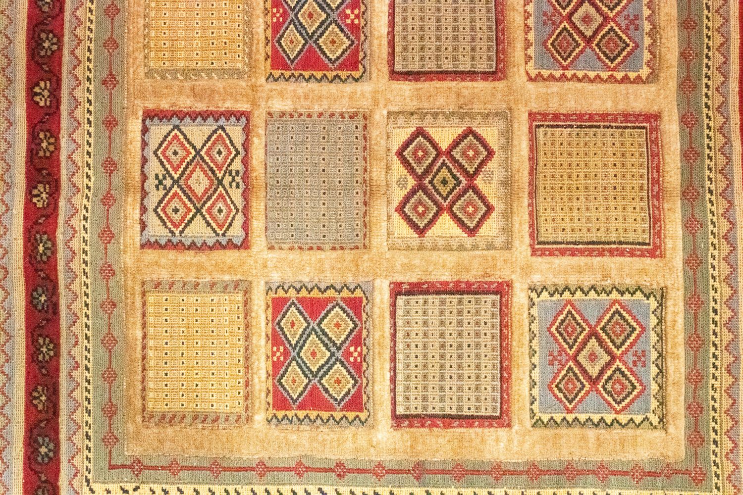Tapis persan - Nomadic carré  - 102 x 96 cm - rouge