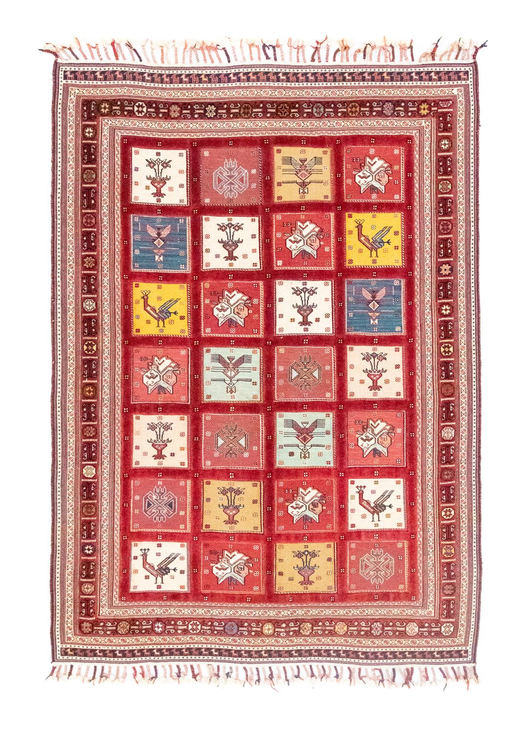 Tapis persan - Nomadic - 170 x 120 cm - rouge