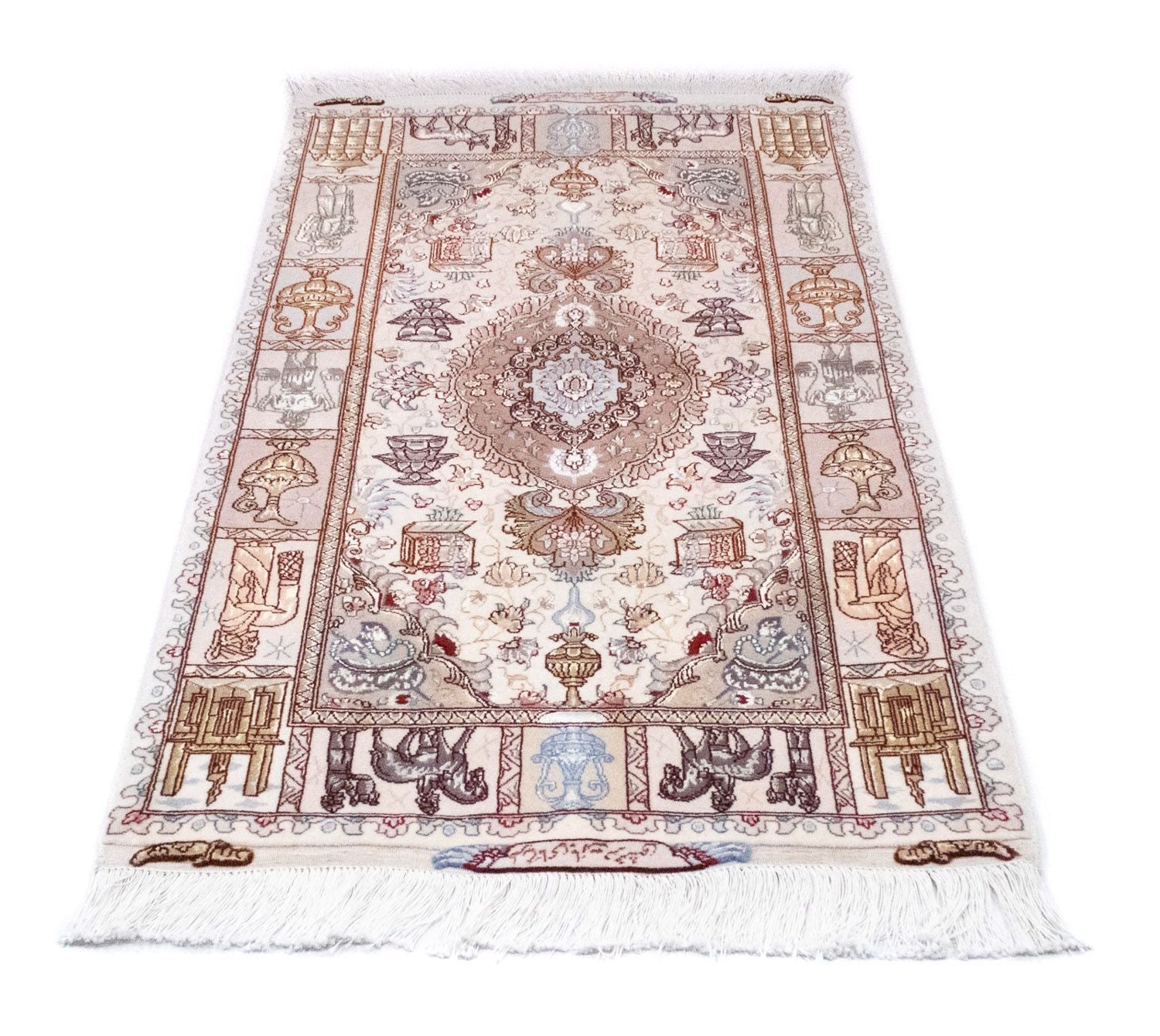 Tapis persan - Tabriz - Royal - 134 x 75 cm - beige