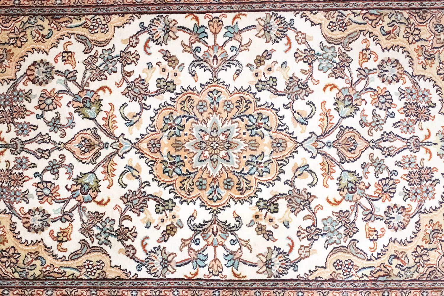 Tapis en soie - Soie du Cachemire - 125 x 80 cm - beige