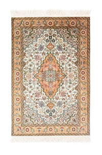 Tapis en soie - Soie du Cachemire - 120 x 80 cm - beige