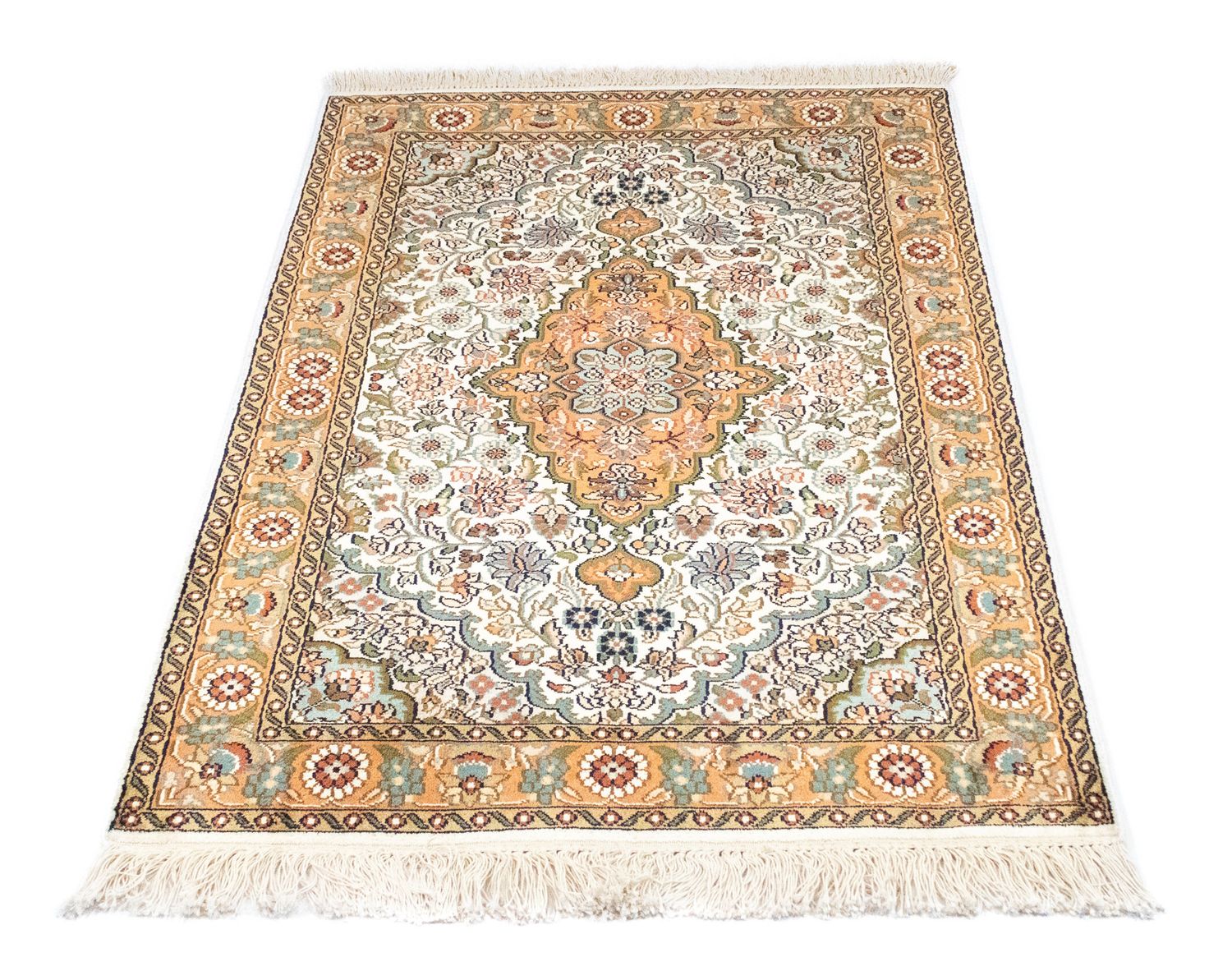 Tapis en soie - Soie du Cachemire - 120 x 80 cm - beige
