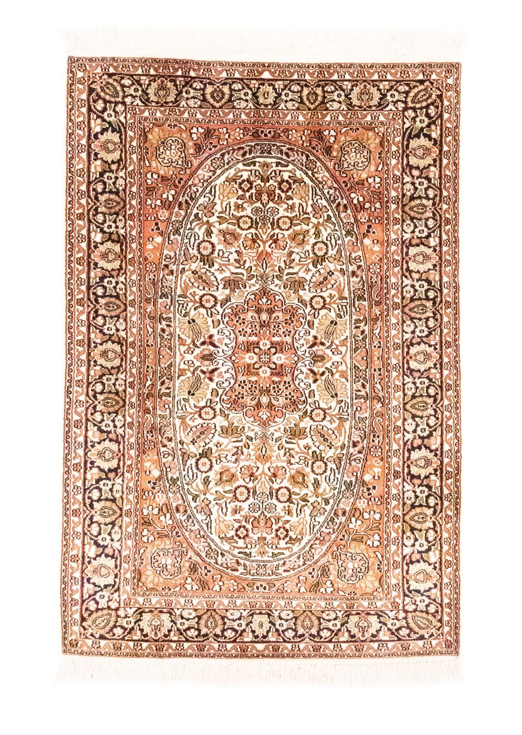 Tapis en soie - Soie du Cachemire - 125 x 83 cm - orange
