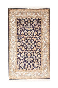 Tapis en soie - Soie du Cachemire - 127 x 74 cm - bleu