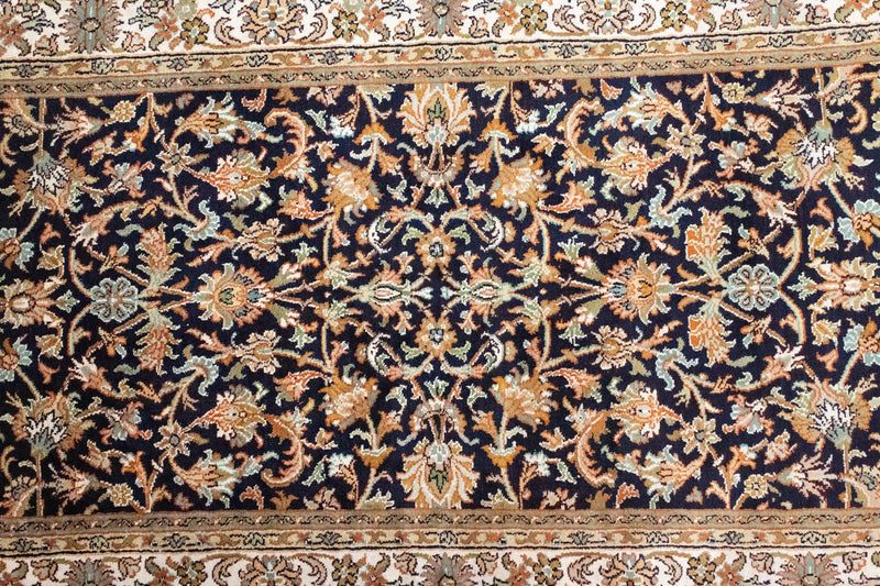 Tapis en soie - Soie du Cachemire - 127 x 74 cm - bleu
