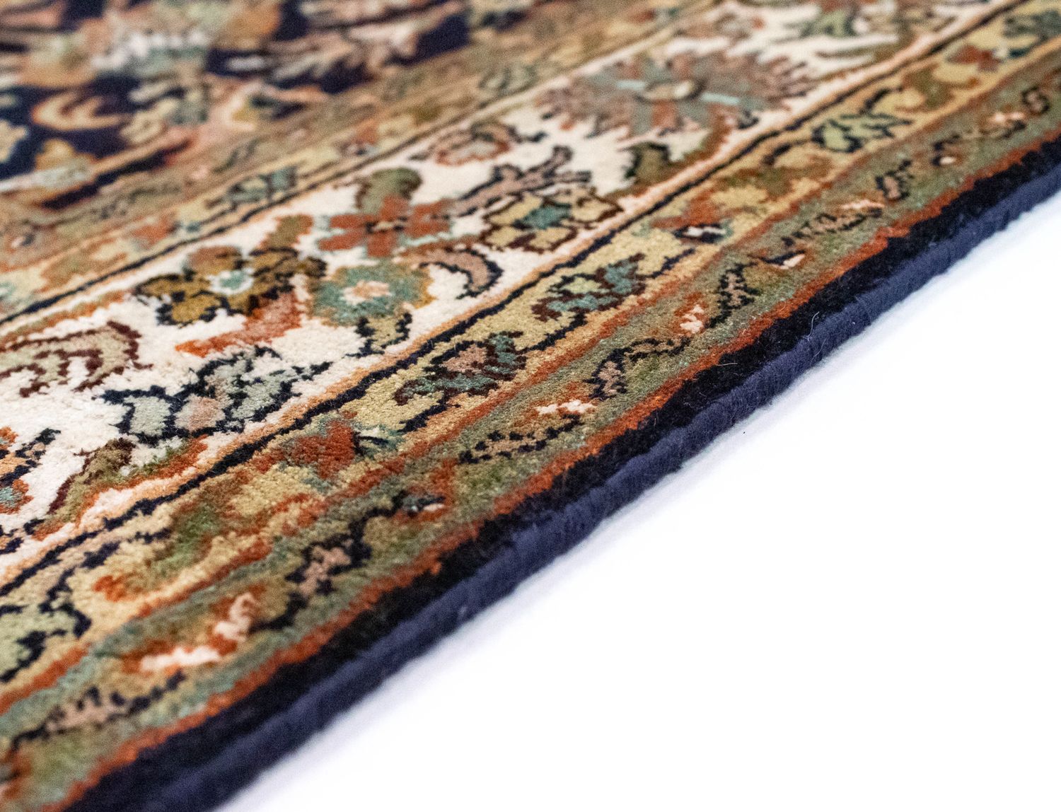 Tapis en soie - Soie du Cachemire - 127 x 74 cm - bleu