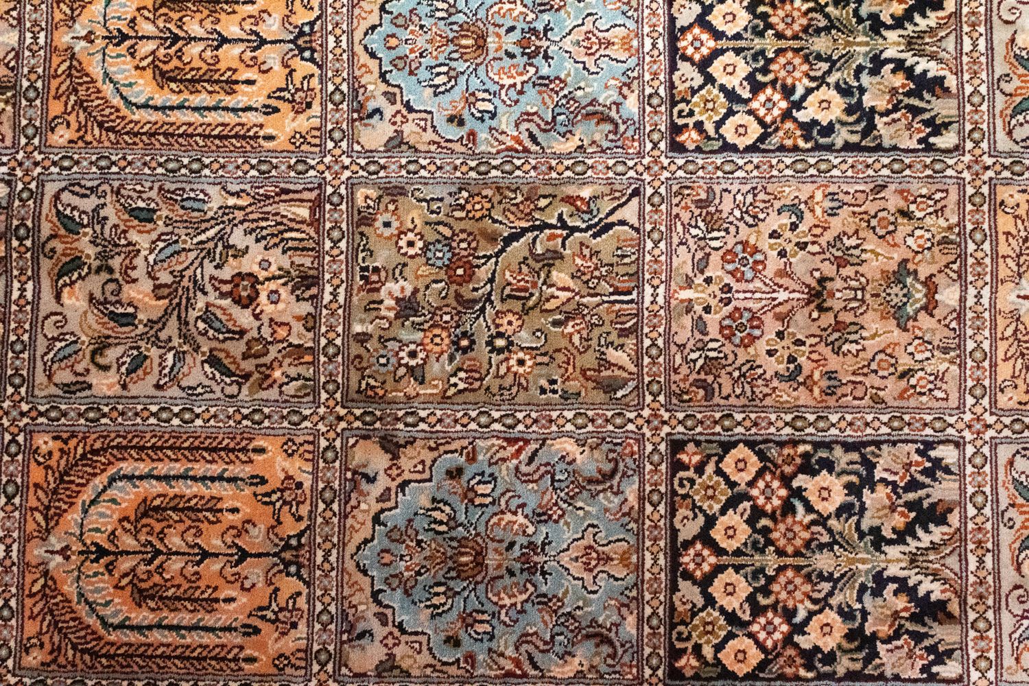 Tapis en soie - Soie du Cachemire - 135 x 78 cm - multicolore