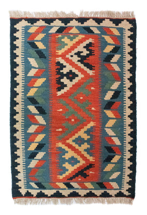 Tapis Kelim - Oriental - 87 x 60 cm - bleu