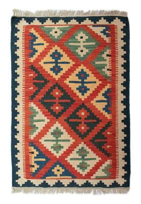 Tapis Kelim - Oriental - 92 x 62 cm - multicolore