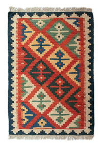 Tapis Kelim - Oriental - 92 x 62 cm - multicolore