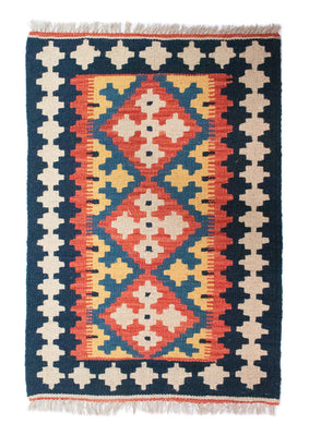 Tapis Kelim - Oriental - 89 x 60 cm - bleu