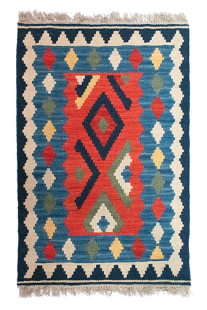 Tapis Kelim - Oriental - 96 x 63 cm - multicolore