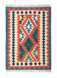 Tapis Kelim - Oriental - 93 x 67 cm - bleu