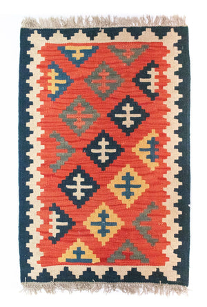 Tapis Kelim - Oriental - 93 x 62 cm - orange