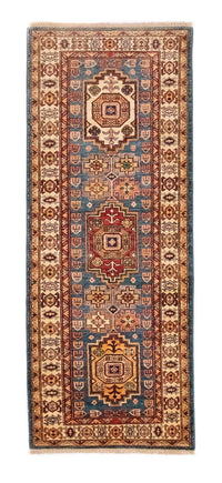 Tapis de couloir Tapis Ziegler - Kazak - 212 x 79 cm - bleu