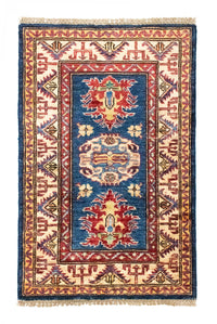 Tapis Ziegler - Kazak - 90 x 58 cm - bleu