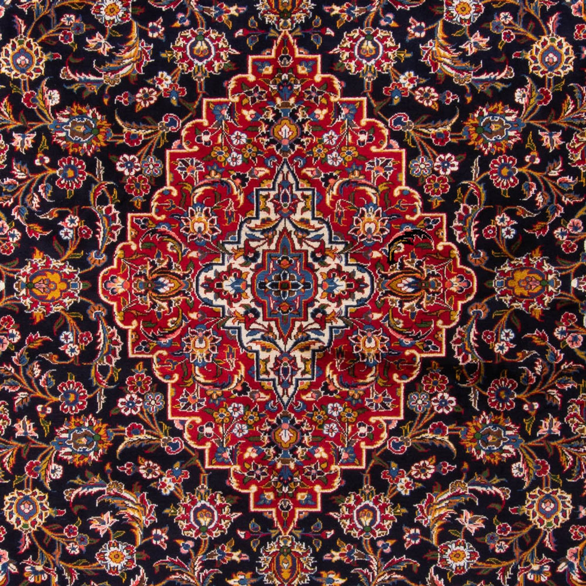 Tapis persan - Keshan - 425 x 318 cm - bleu foncé