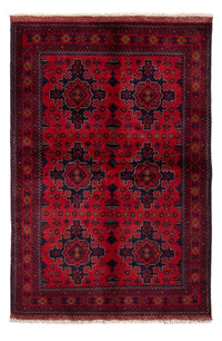 Tapis afghan - Kunduz - 192 x 128 cm - rouge foncé