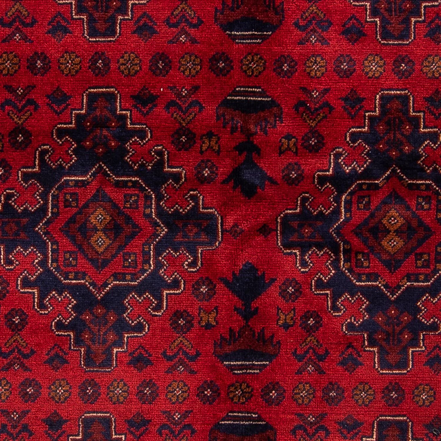 Tapis afghan - Kunduz - 192 x 128 cm - rouge foncé