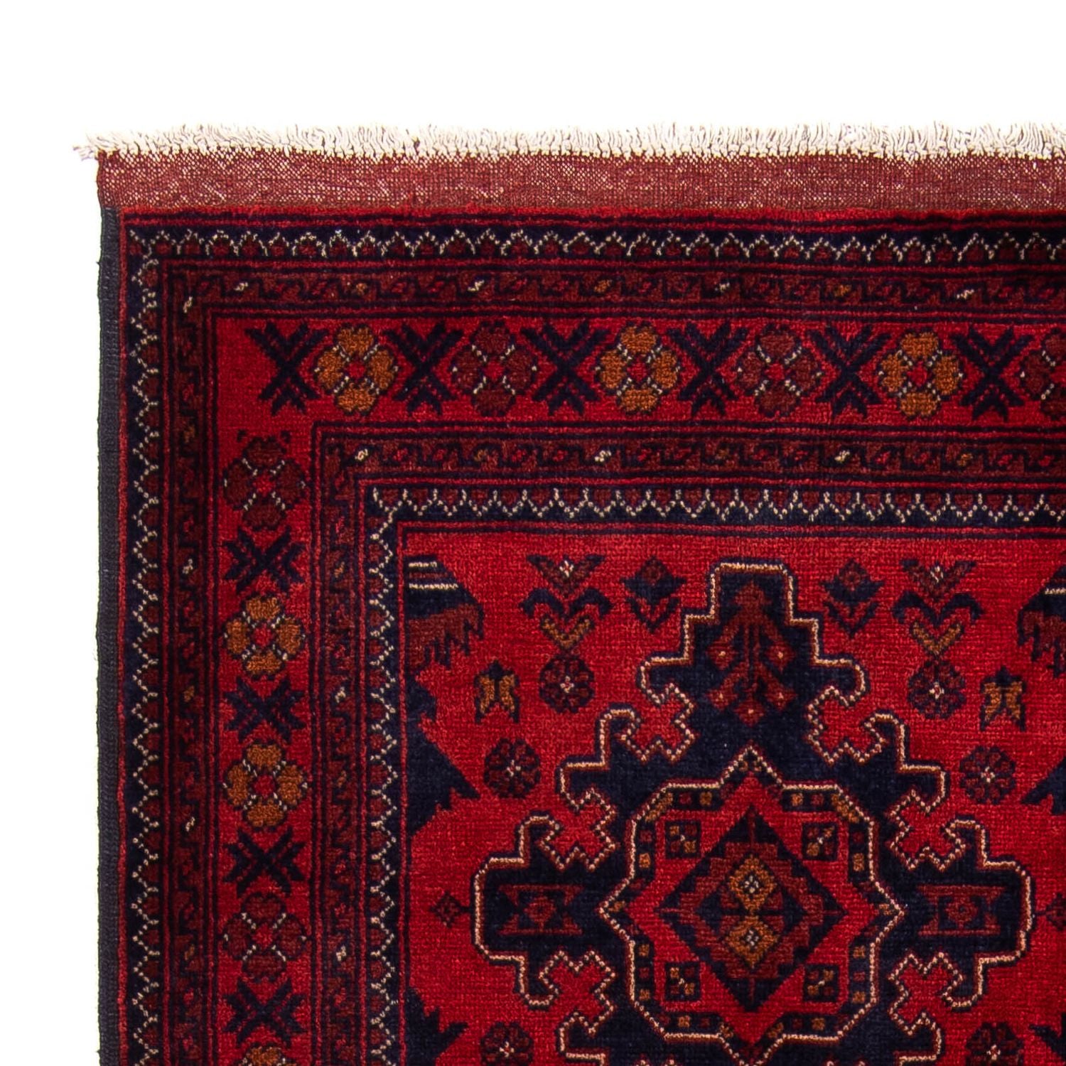 Tapis afghan - Kunduz - 192 x 128 cm - rouge foncé