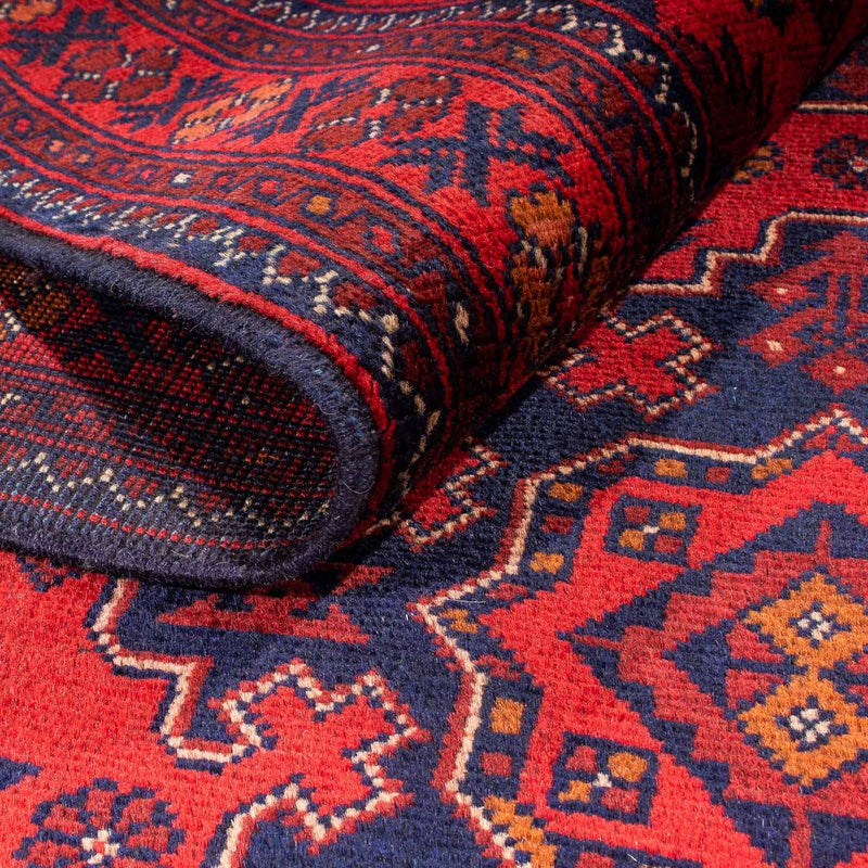 Tapis afghan - Kunduz - 192 x 128 cm - rouge foncé