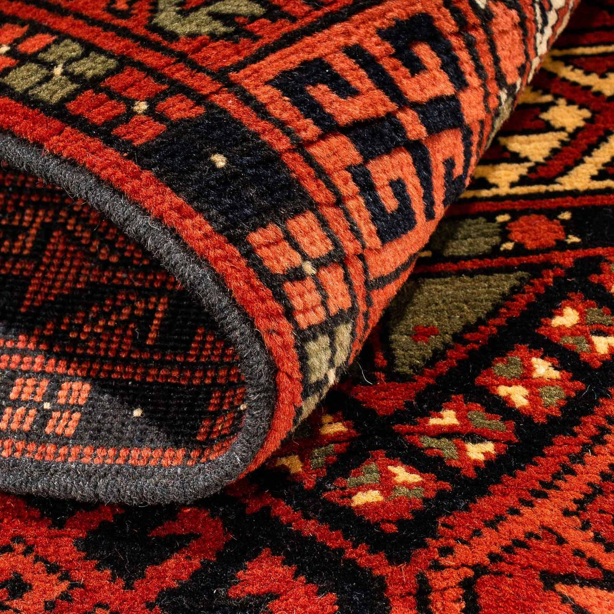 Tapis afghan - 174 x 118 cm - rouille