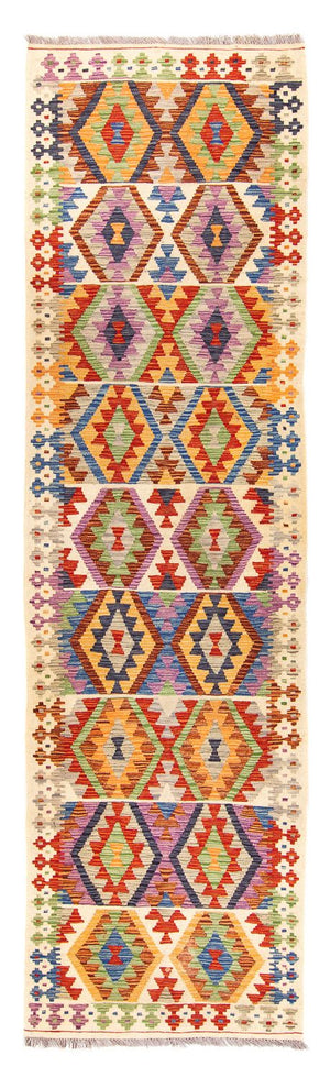 Tapis de couloir Tapis Kelim - Splash - 305 x 81 cm - beige