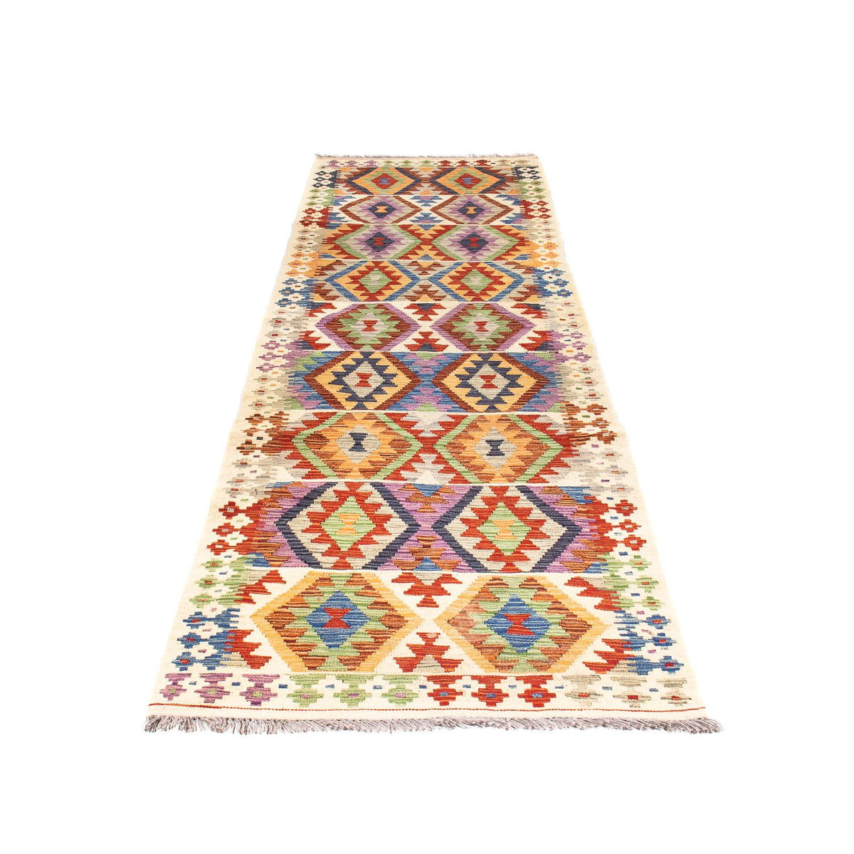 Tapis de couloir Tapis Kelim - Splash - 305 x 81 cm - beige